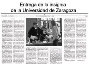 entrega de la insignia de Zaragoza a Iris Campos