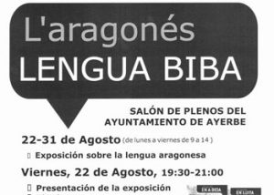 Charla en el Ayuntamiento de Ayerbe, dentro de la presentación de la exposición “L’aragonés, lengua biba”